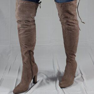 Taupe Unisa Over The Knee Chunky Heel Suede Boots 6-1/2